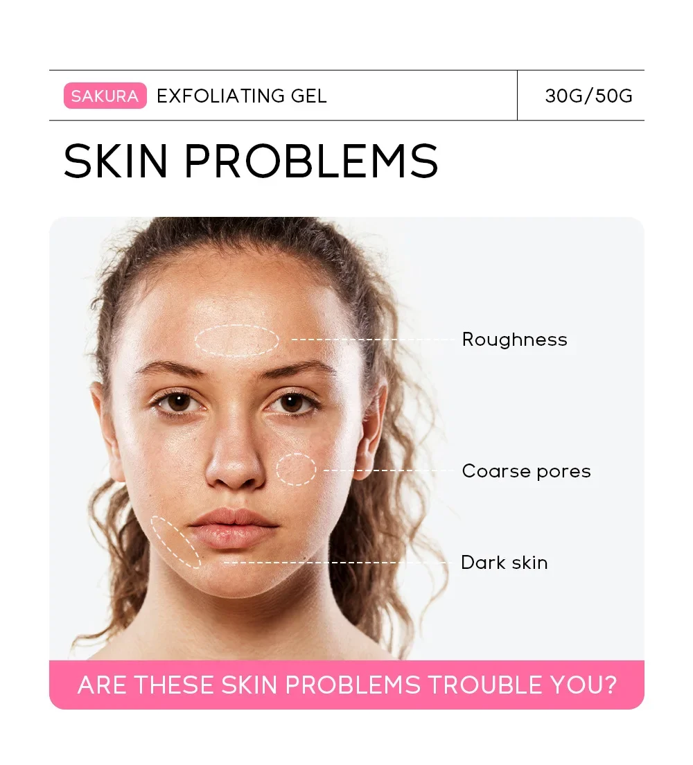 Sakura Exfoliating Peeling Gel Facial Scrub Moisturizing Nourishing Repair Scrubs Face Cream Beauty Skin Care 30g/50g