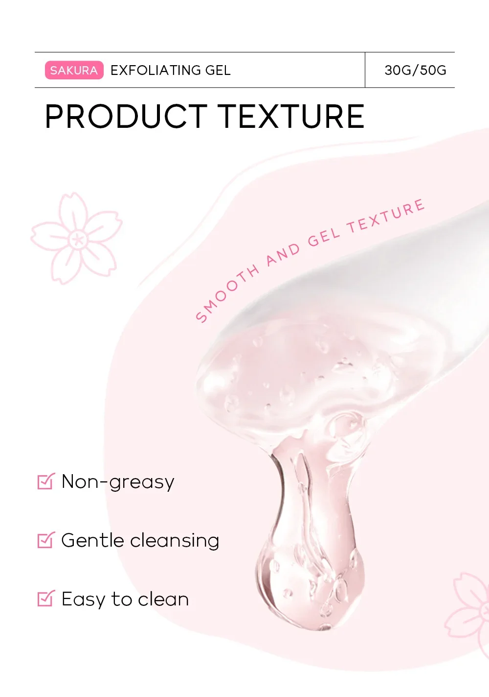 Sakura Exfoliating Peeling Gel Facial Scrub Moisturizing Nourishing Repair Scrubs Face Cream Beauty Skin Care 30g/50g