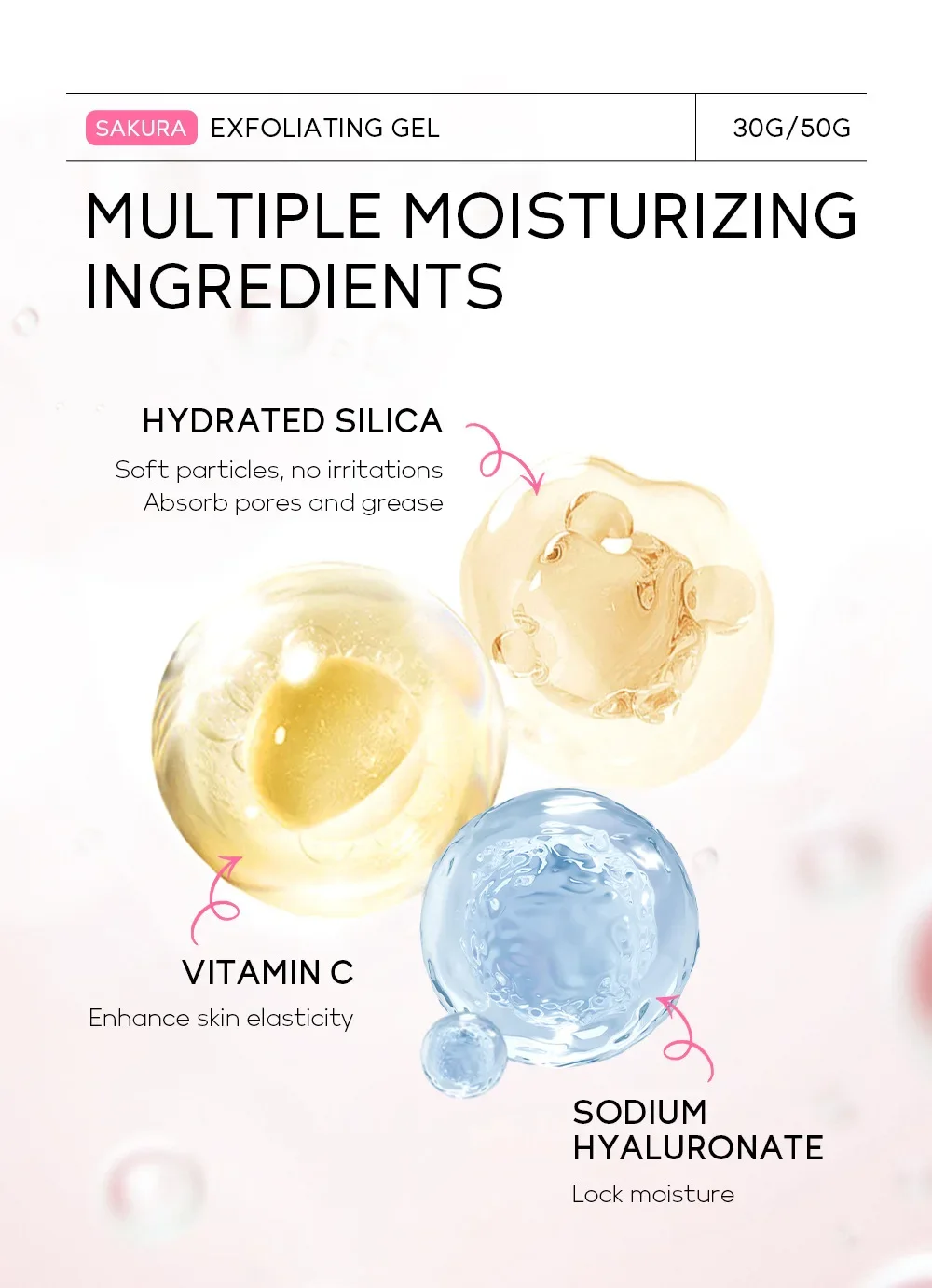 Sakura Exfoliating Peeling Gel Facial Scrub Moisturizing Nourishing Repair Scrubs Face Cream Beauty Skin Care 30g/50g
