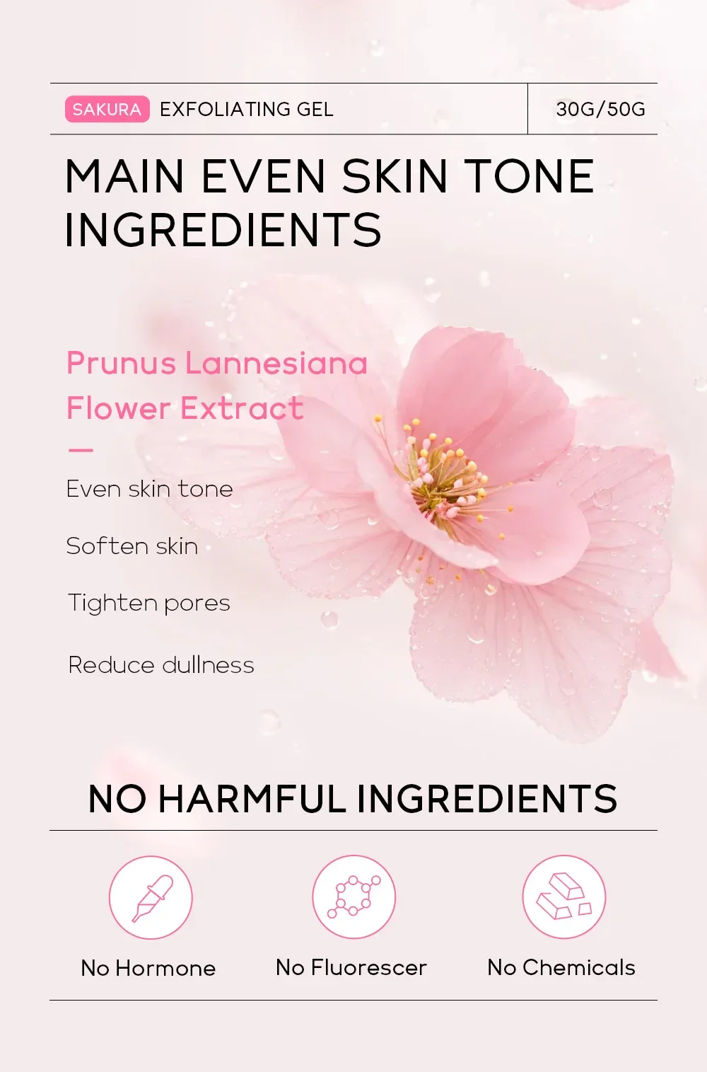 Sakura Exfoliating Peeling Gel Facial Scrub Moisturizing Nourishing Repair Scrubs Face Cream Beauty Skin Care 30g/50g