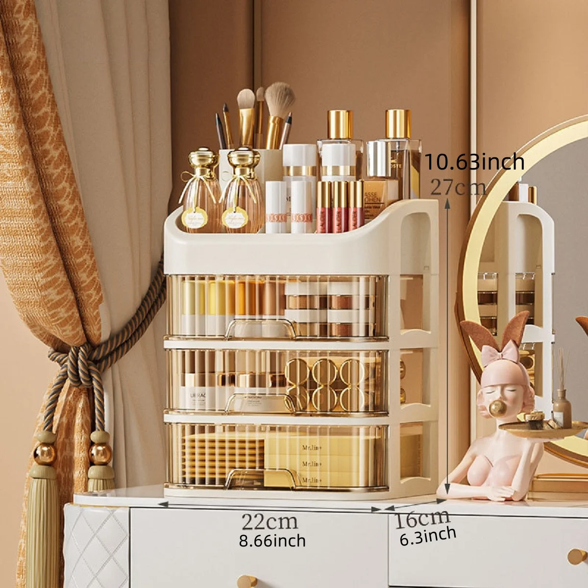 1pc Multi-layer Makeup Storage Box,Cosmetics Storage For Skin Care,Eyeshadow,LotionsLipstick,Great For Dresser,Bathroom,Bedroom