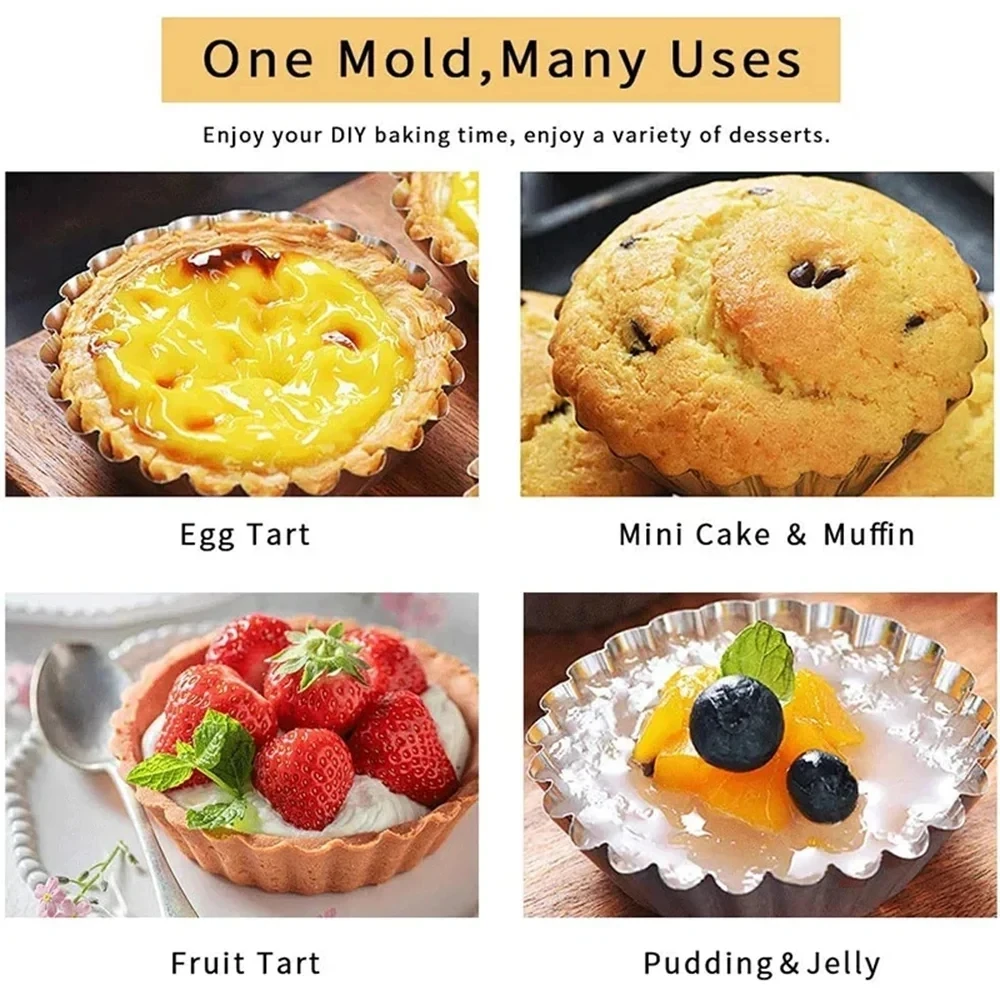10/20/30pcs Egg Tart Mold Good Thermal Conductivity Light And Durable Easy To Demould for Baking Mini Tarts Pies Cupcakes Muffin