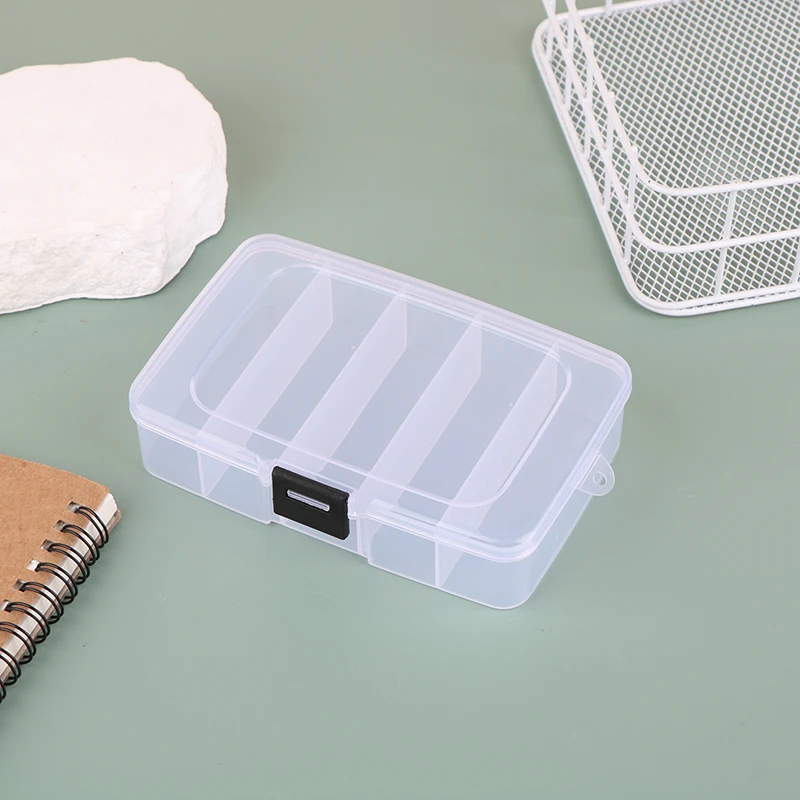 5/6-grid Portable Plastic Hair Clips Jewelry Storage Box Accessories Organizer Household Travel Supplies With Dust Proof