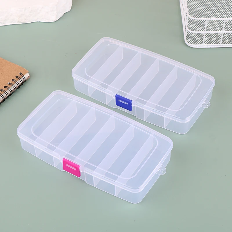 5/6-grid Portable Plastic Hair Clips Jewelry Storage Box Accessories Organizer Household Travel Supplies With Dust Proof