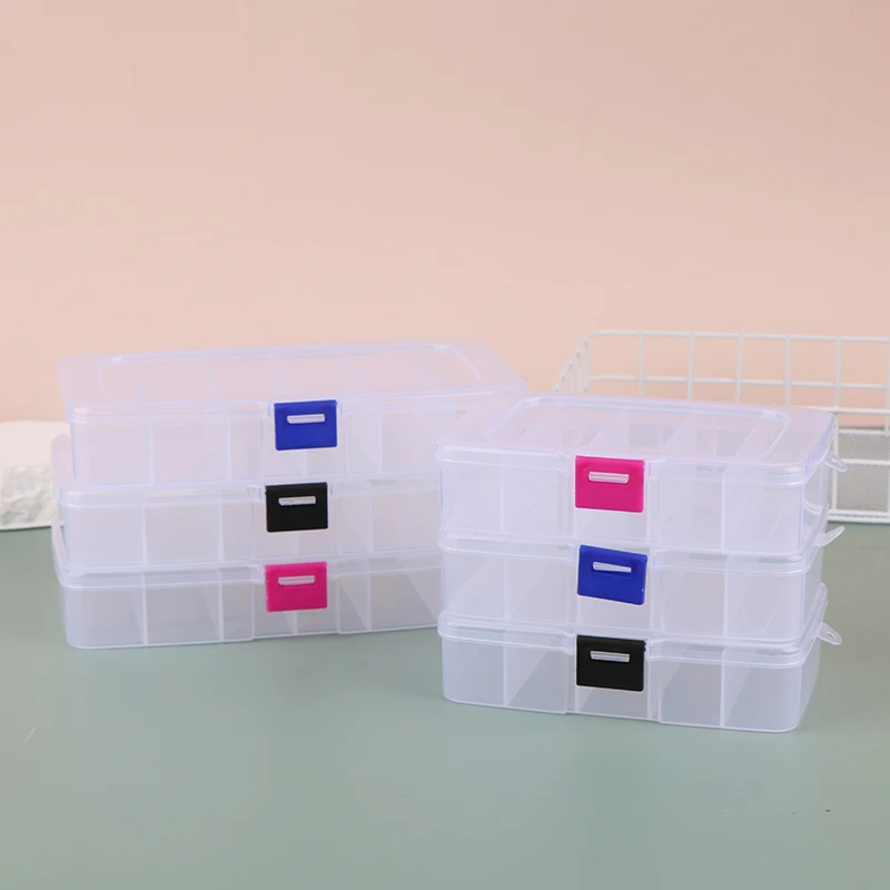 5/6-grid Portable Plastic Hair Clips Jewelry Storage Box Accessories Organizer Household Travel Supplies With Dust Proof
