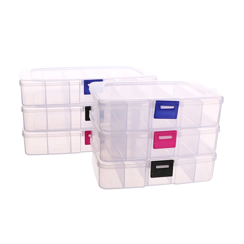 5/6-grid Portable Plastic Hair Clips Jewelry Storage Box Accessories Organizer Household Travel Supplies With Dust Proof