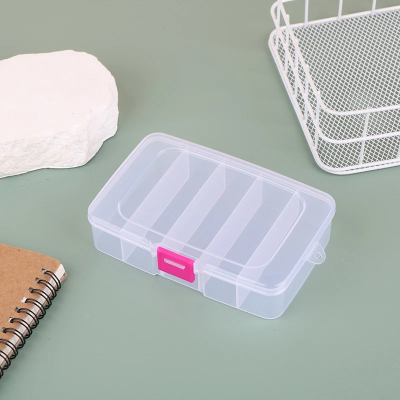 5/6-grid Portable Plastic Hair Clips Jewelry Storage Box Accessories Organizer Household Travel Supplies With Dust Proof