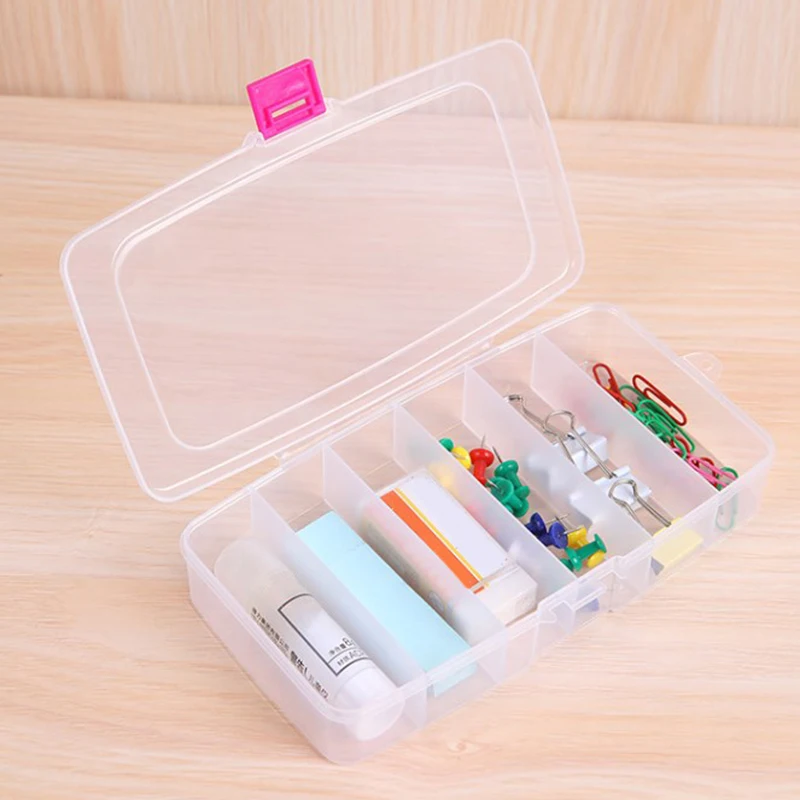 5/6-grid Portable Plastic Hair Clips Jewelry Storage Box Accessories Organizer Household Travel Supplies With Dust Proof