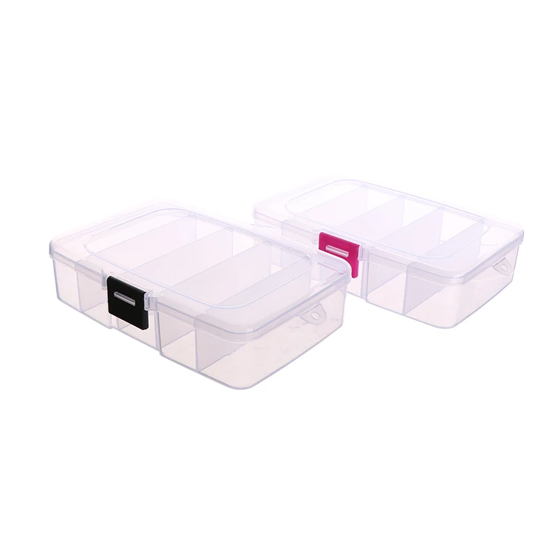 5/6-grid Portable Plastic Hair Clips Jewelry Storage Box Accessories Organizer Household Travel Supplies With Dust Proof