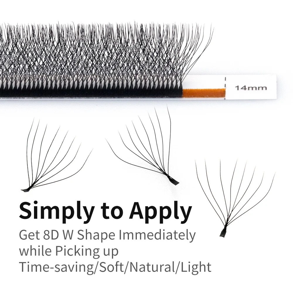 NAGARAKU 8D W Shape Big Bundle Eyelash Extension Premade Fans Eyelashes Super Soft Full Dense Lashes