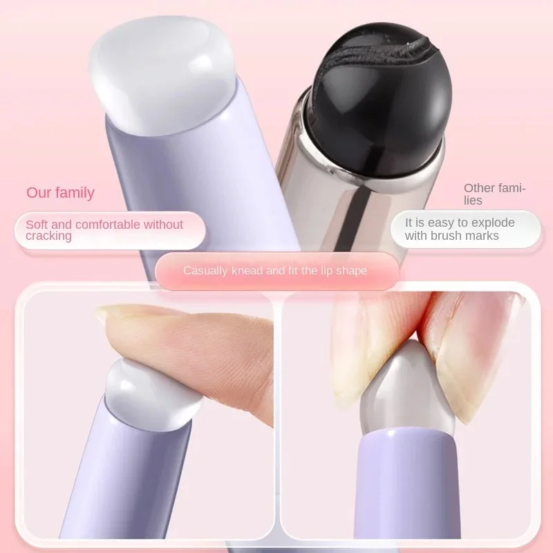 Nail Art Silicone Head Nail Brush Makeup Applicator Sticks Reusable Chrome Glitter Applying Easy-Daub Pigment Manicure Tools