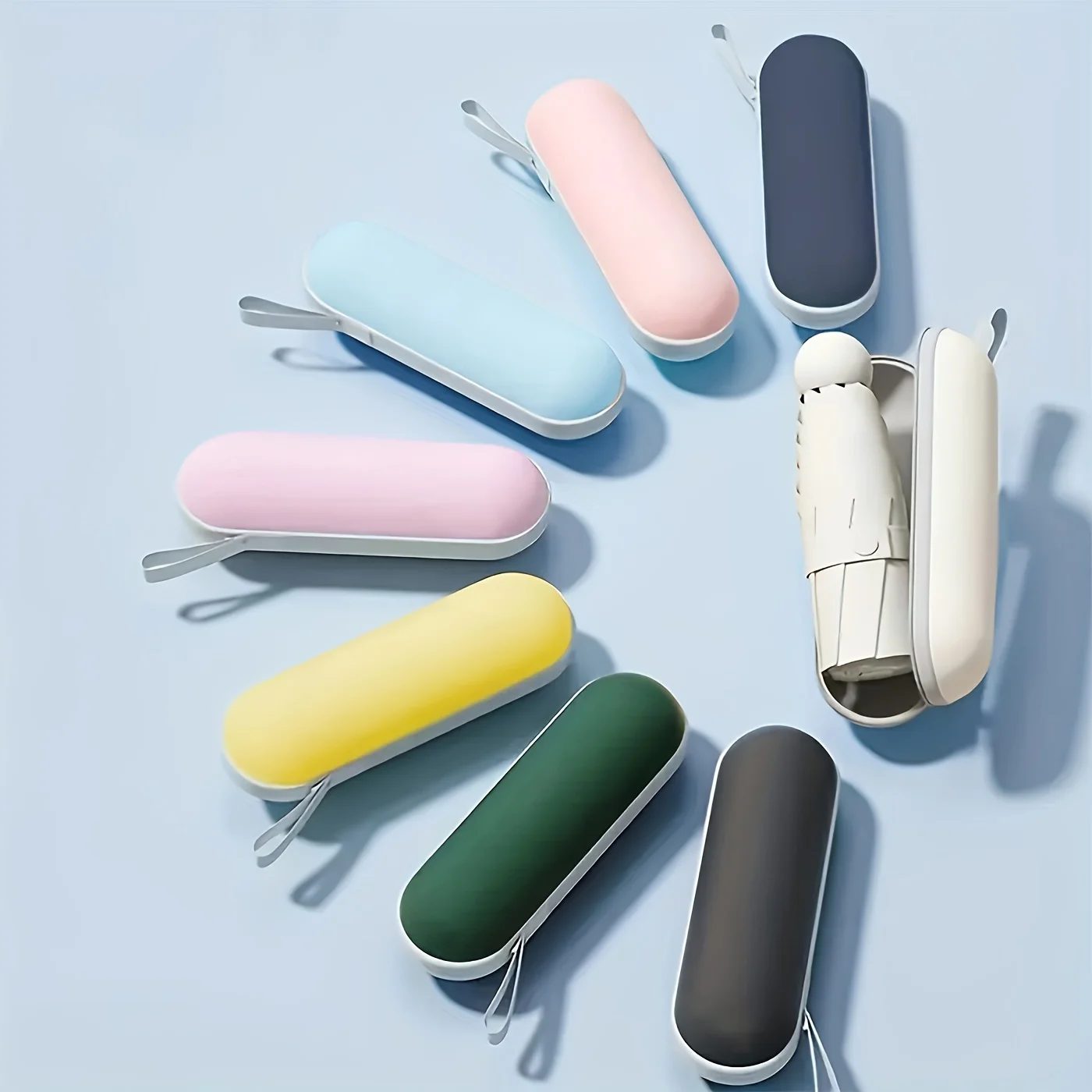 1pc Anti-Uv Mini Umbrella For Sunny And Rainy Days, Portable With Uv Coating And 6 Reinforced Ribs