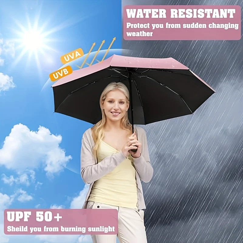 1pc Anti-Uv Mini Umbrella For Sunny And Rainy Days, Portable With Uv Coating And 6 Reinforced Ribs