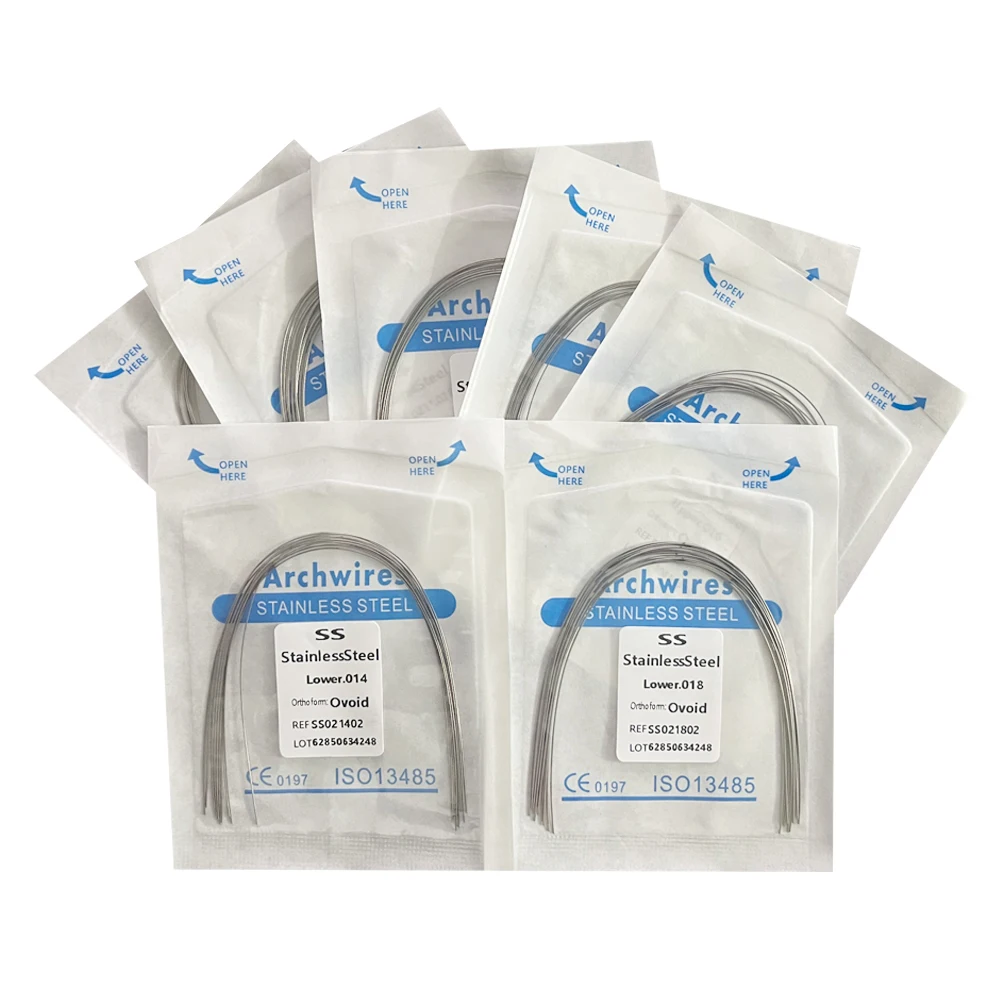 10pcs/Pack AG Dental Orthodontic Arch Wires NITI Round / Rectangular Oval Form Ortho Arch Wire Dentist Tool