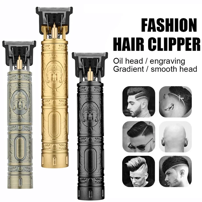 T9 Vintage Hair Clipper Professional Electric Rechargeable Barber Trimmer Cordless Trimmer Type-c Zero Gapped Cutting Barber