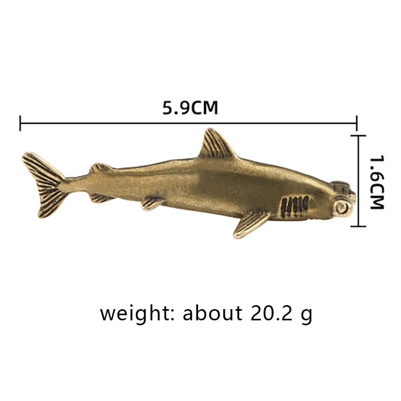 Hammerhead Shark Brass Decorative Figurines Marine Organisms Souvenir Desk Decoration Metal Figurine Ornaments Gift
