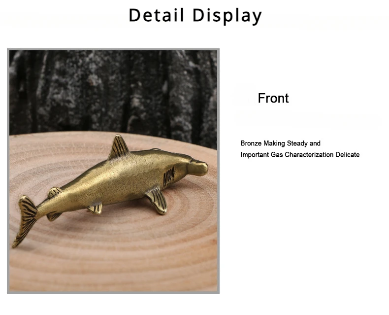 Hammerhead Shark Brass Decorative Figurines Marine Organisms Souvenir Desk Decoration Metal Figurine Ornaments Gift