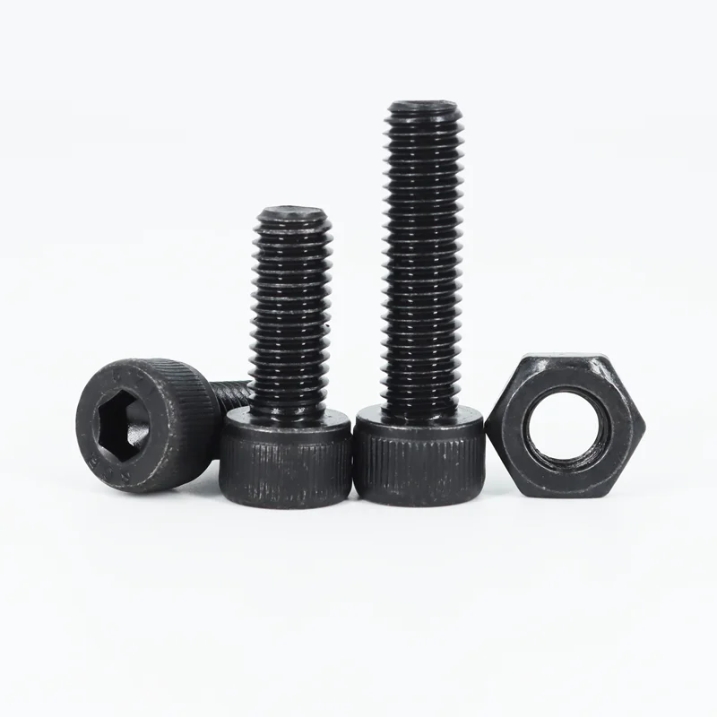 Black 2500P Hex Socket Head Screws Set M2 M2.5 M3 M4 M5 M6 DIN912 12.9 Allen Screw Nut Steel Button Head Socket Cap Bolt Nuts