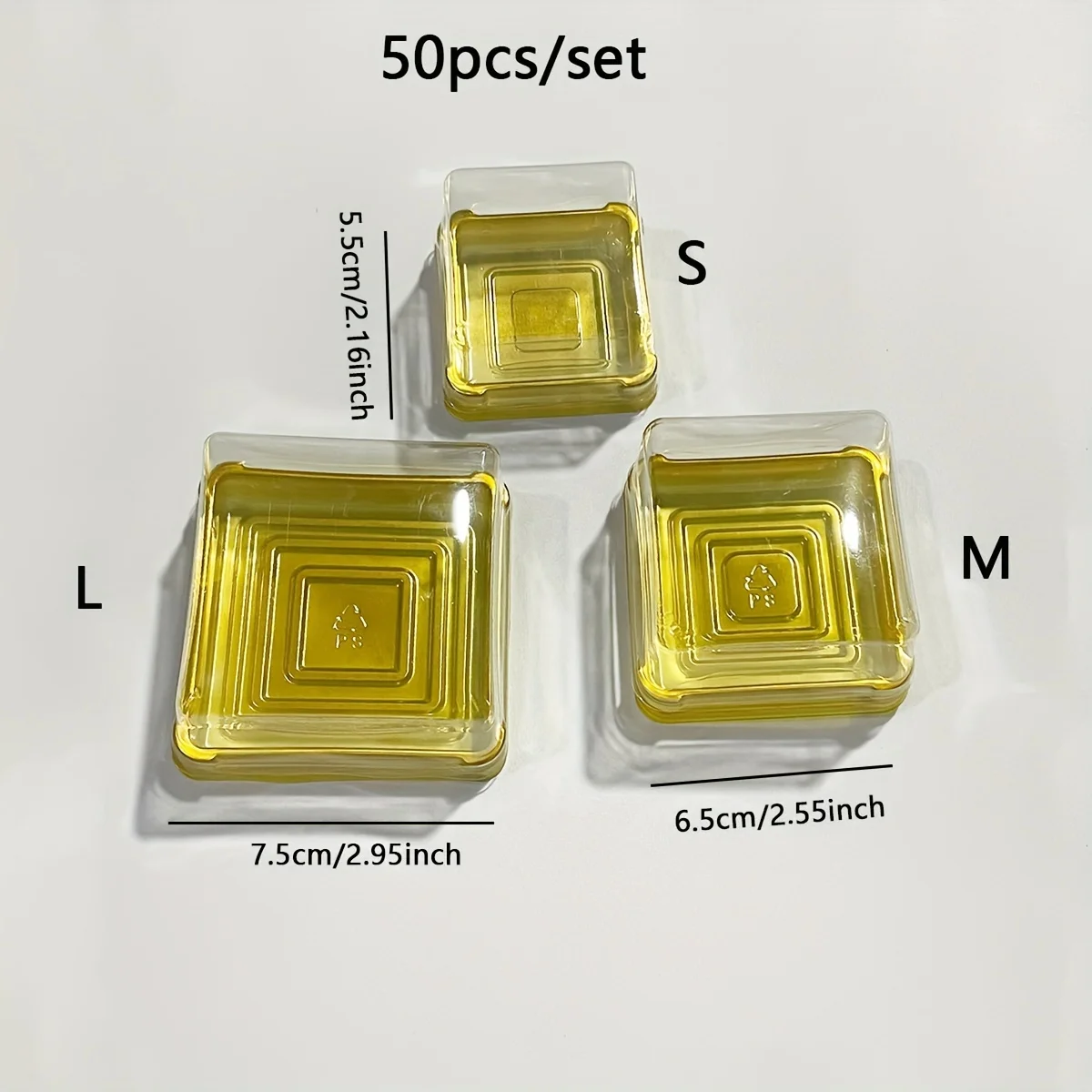 50pcs Clear Plastic Mini Cake Box Set Baking and Kitchen Tools, ldeal for Camping, Dining, Restaurants and Bakeries