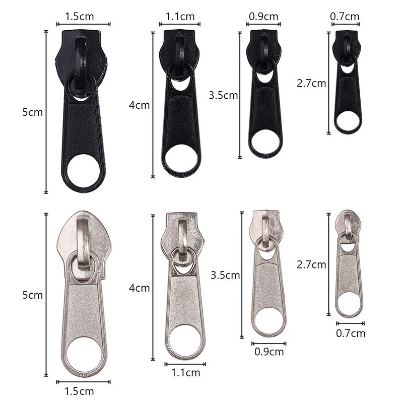 3# 5# 8# 10# Zipper Head Zipper Repair Kit Easy Fix Zipper Slider Head Puller Closure Universal Replacement Broken Wearable