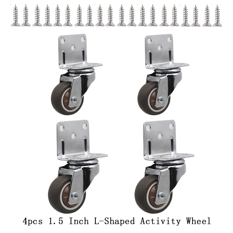 4pcs Universal Swivel Casters Heavy Duty Furniture Wheel Castor Silent Trolley Wheels for Table Chair Sofa with Safety Brake