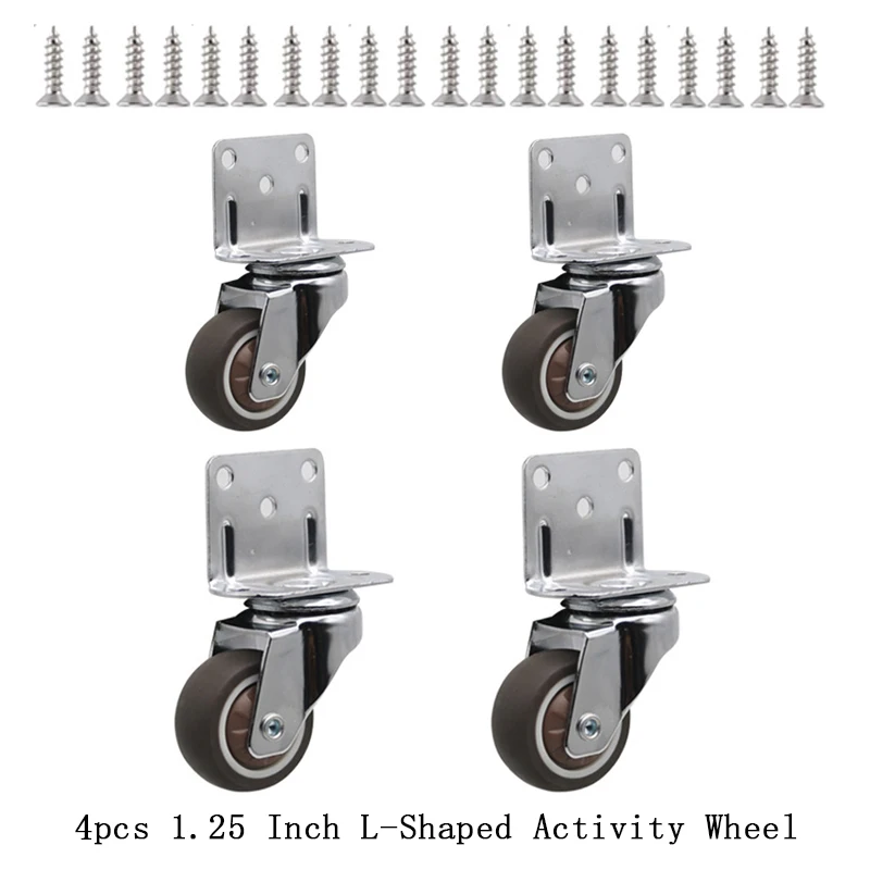 4pcs Universal Swivel Casters Heavy Duty Furniture Wheel Castor Silent Trolley Wheels for Table Chair Sofa with Safety Brake