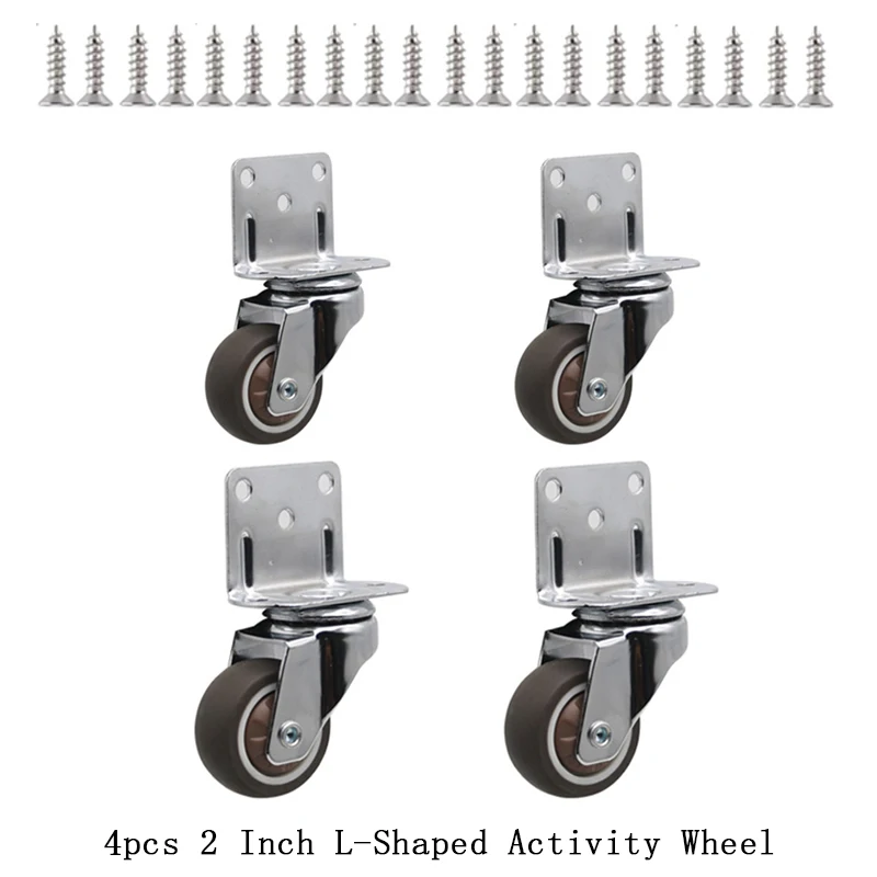4pcs Universal Swivel Casters Heavy Duty Furniture Wheel Castor Silent Trolley Wheels for Table Chair Sofa with Safety Brake