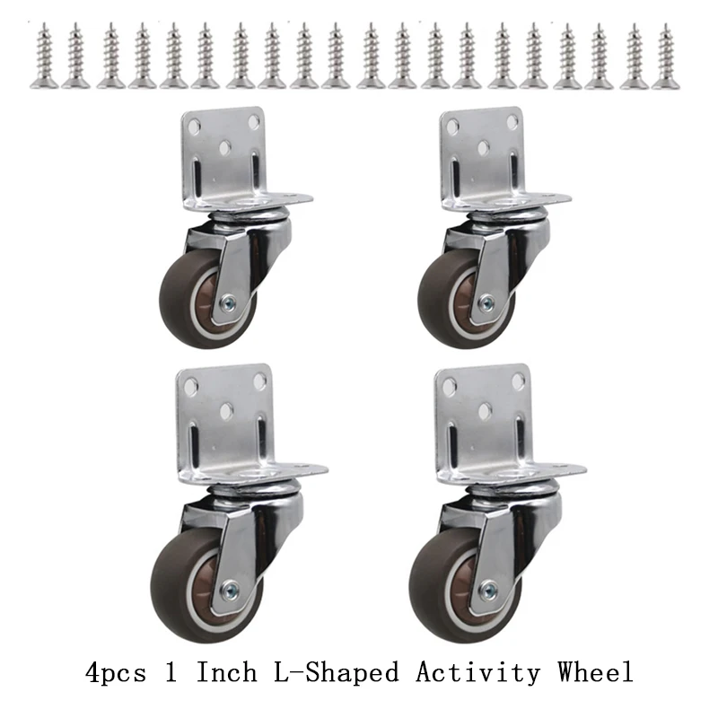 4pcs Universal Swivel Casters Heavy Duty Furniture Wheel Castor Silent Trolley Wheels for Table Chair Sofa with Safety Brake