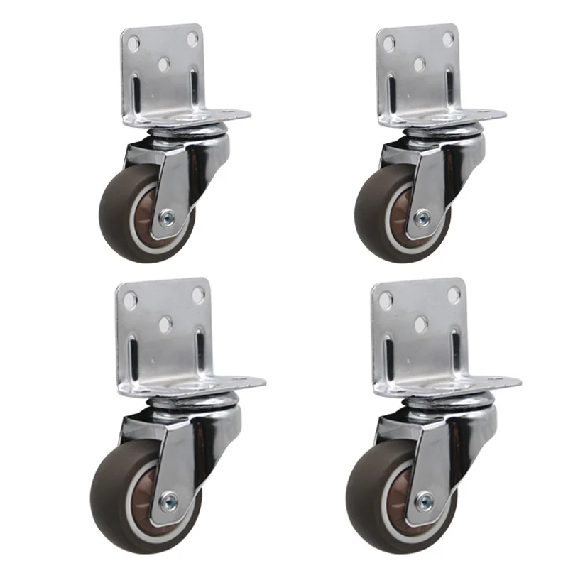 4pcs Universal Swivel Casters Heavy Duty Furniture Wheel Castor Silent Trolley Wheels for Table Chair Sofa with Safety Brake