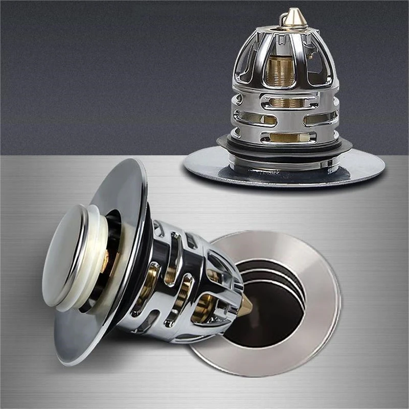 Bathroom Sink Plug Stopper Washbasin Universal Pressing Water Plug Drainer Filter Anti-blocking Anti-odor Basin Accessories