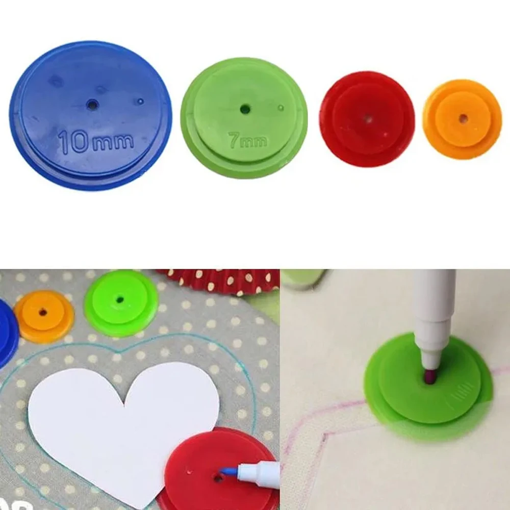 4 PCS/Pack Different Sizes Seam Admission Marker Set Patchwork Tracing Wheel Circle Sewing Wheel Stitch DIY Sewing Craft Tools