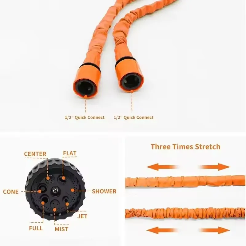 High-Pressure Car Wash Hose Expandable Magic Hose Pipe Home Garden Watering Hose Multi-Function Gardening Cleaning Water Sprayer