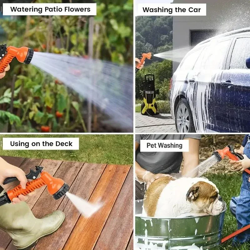 High-Pressure Car Wash Hose Expandable Magic Hose Pipe Home Garden Watering Hose Multi-Function Gardening Cleaning Water Sprayer