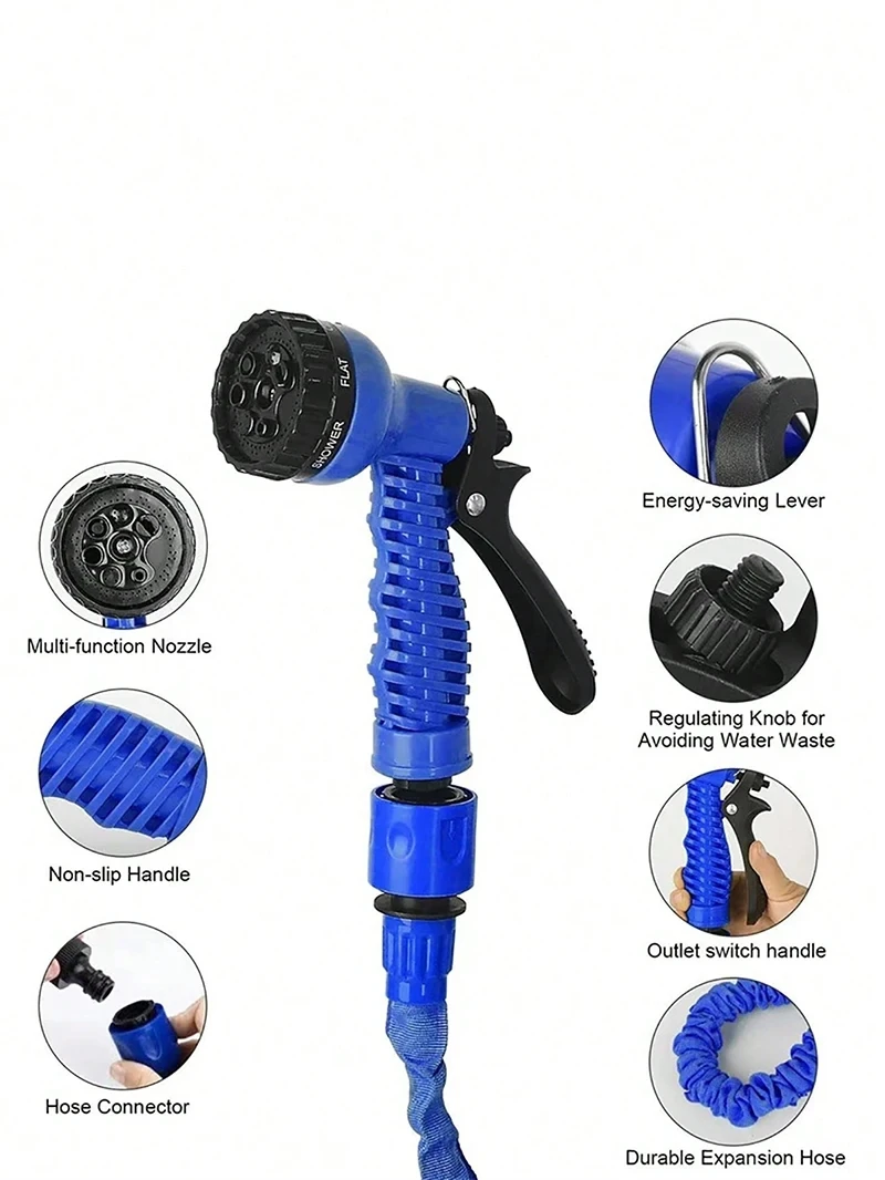 High-Pressure Car Wash Hose Expandable Magic Hose Pipe Home Garden Watering Hose Multi-Function Gardening Cleaning Water Sprayer
