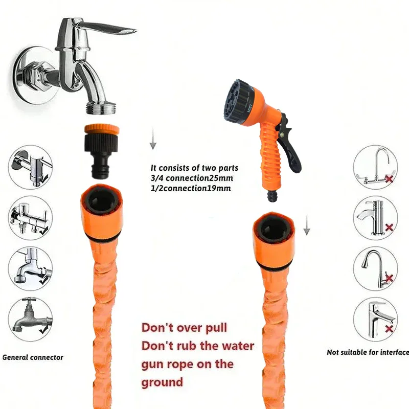 High-Pressure Car Wash Hose Expandable Magic Hose Pipe Home Garden Watering Hose Multi-Function Gardening Cleaning Water Sprayer