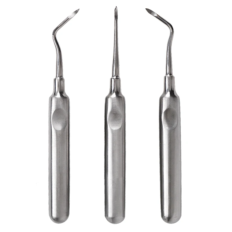 3pcs Dental Extraction Tooth Extracting Forceps Curved Root Lift Elevator Dental Implant Instruments