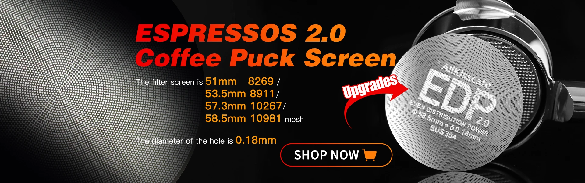 Alikisscafe Coffee Puck Screen 0.2mm Espresso Filter 51mm 53.5mm 58.5mm For Delonghi Breville Portafilter Accessory Barista Tool