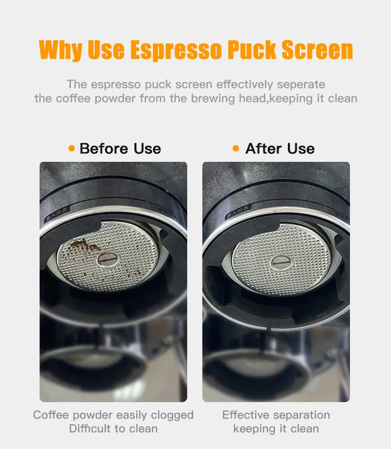 Alikisscafe Coffee Puck Screen 0.2mm Espresso Filter 51mm 53.5mm 58.5mm For Delonghi Breville Portafilter Accessory Barista Tool