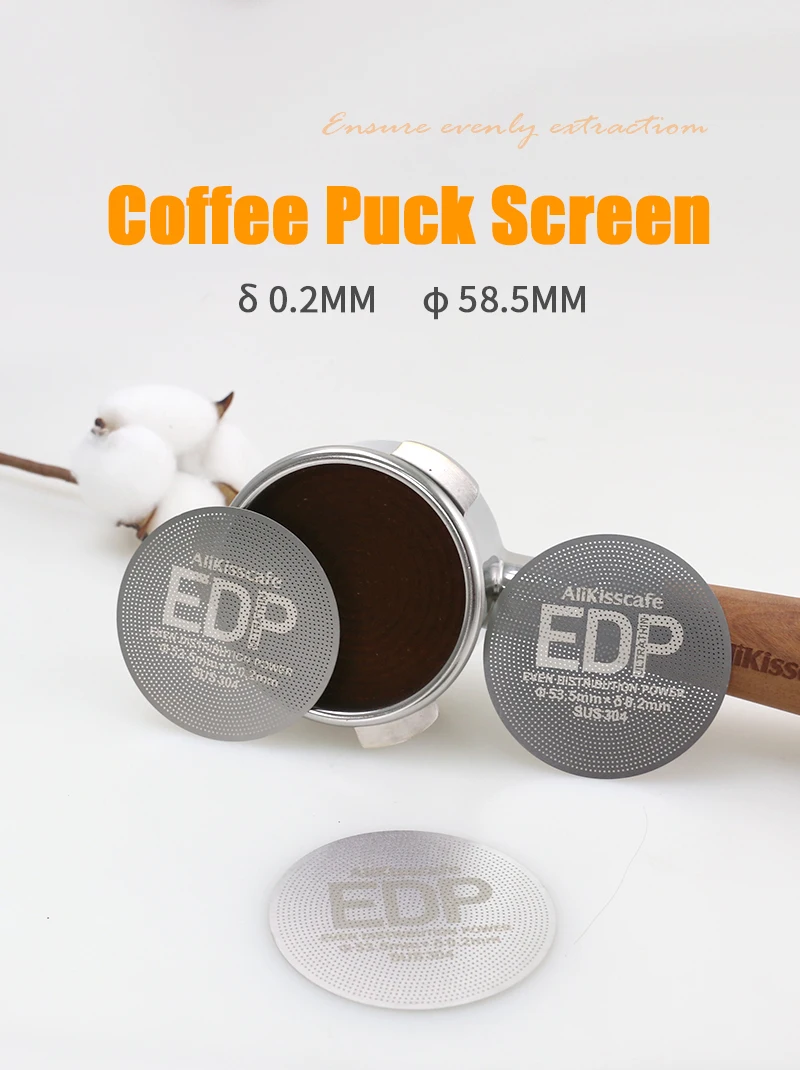 Alikisscafe Coffee Puck Screen 0.2mm Espresso Filter 51mm 53.5mm 58.5mm For Delonghi Breville Portafilter Accessory Barista Tool