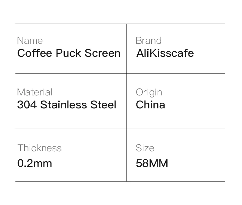 Alikisscafe Coffee Puck Screen 0.2mm Espresso Filter 51mm 53.5mm 58.5mm For Delonghi Breville Portafilter Accessory Barista Tool