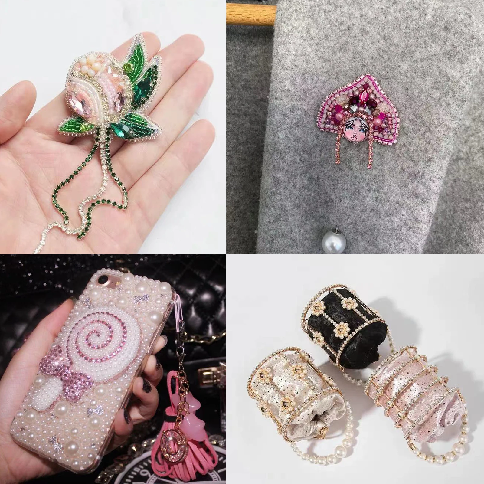 RESEN SS6-SS12 5yards/10yards Multicoloured Crystal Rhinestone Cup Chain Sew On Crystal Glass Cup Chain Trim Glue on Stone Trim