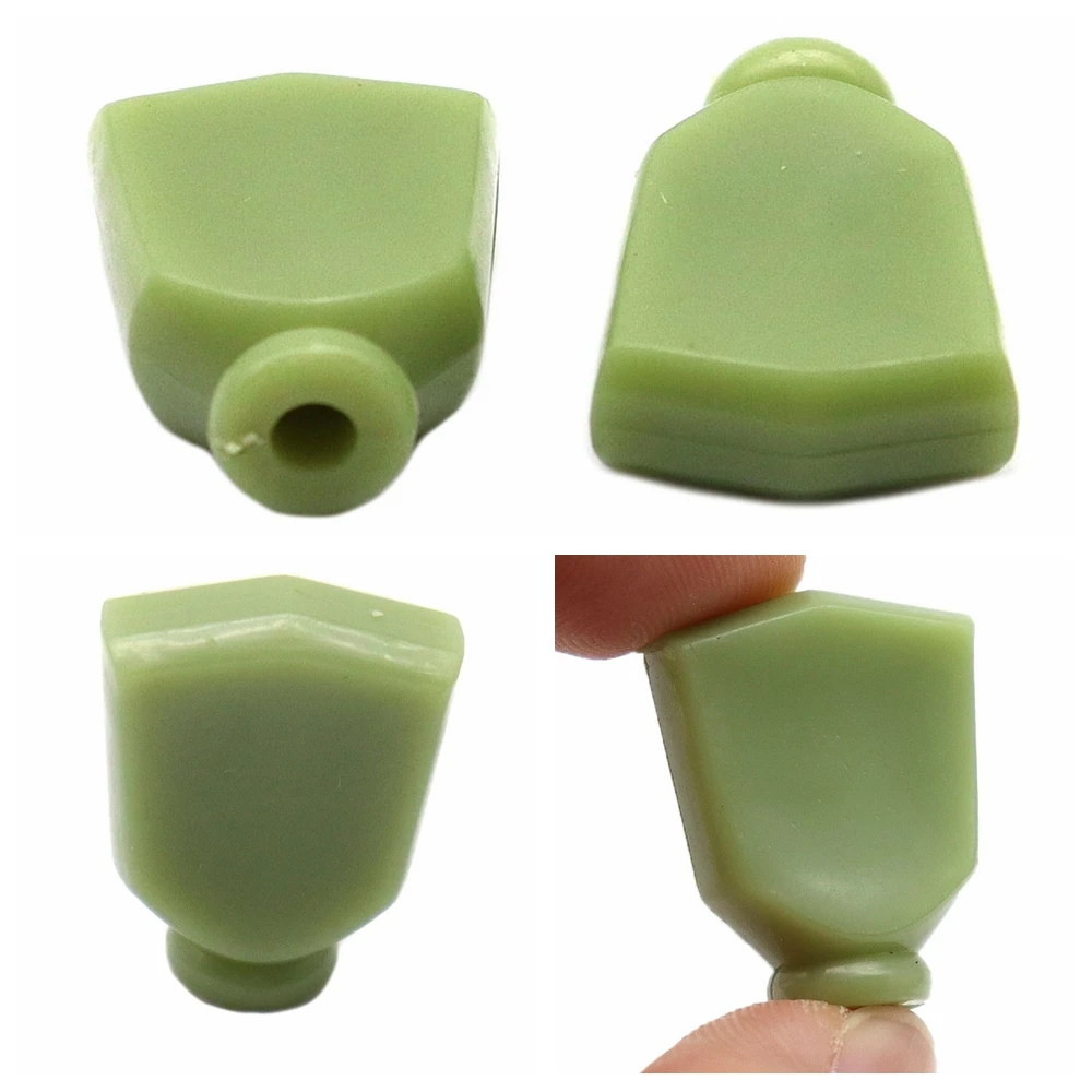 6pcs Wooden Folk Electric Guitar Tuners Handle Button Head Hat Handle Plastic Trapezoid Hand Without Installation Screws Hole