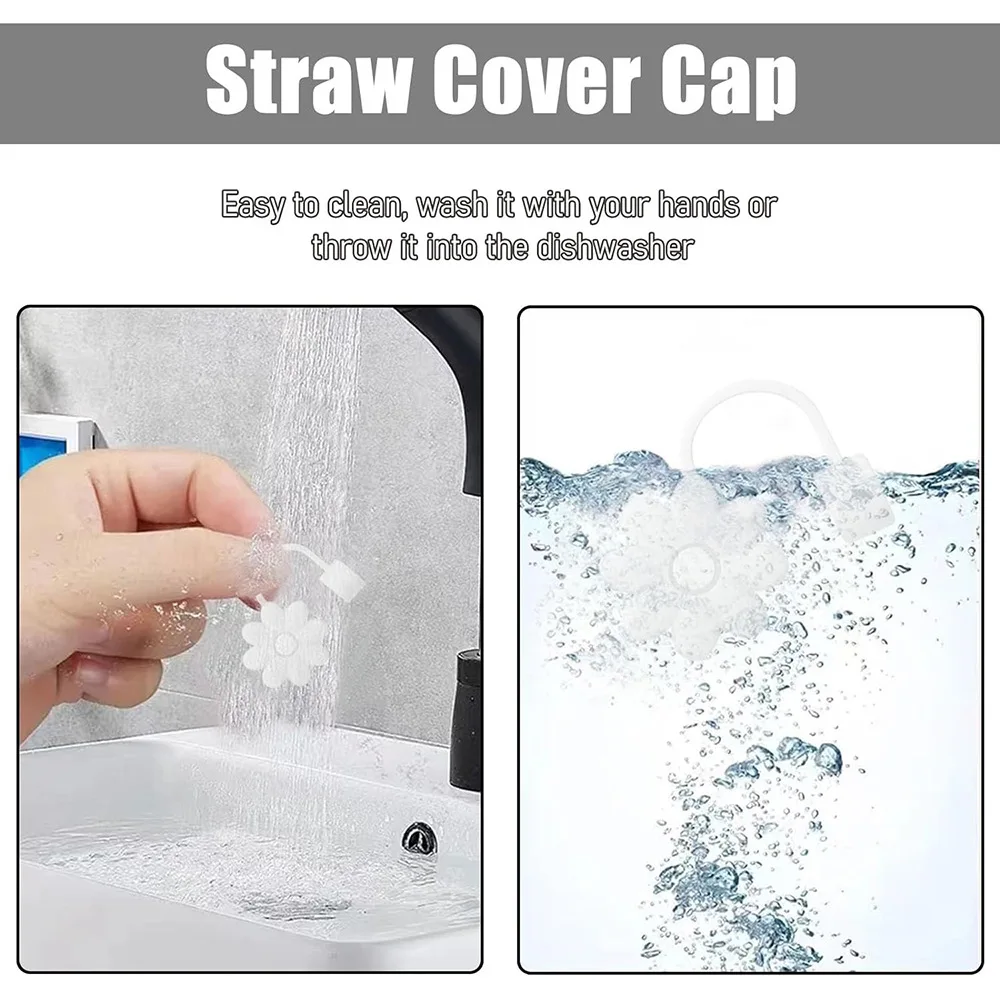 1-11pcs Pokemon Straw Cover Cap 10MM Drink Straw Plug Reusable Splash Proof Drinking Fit Cup Straw Cap Charms Pendant