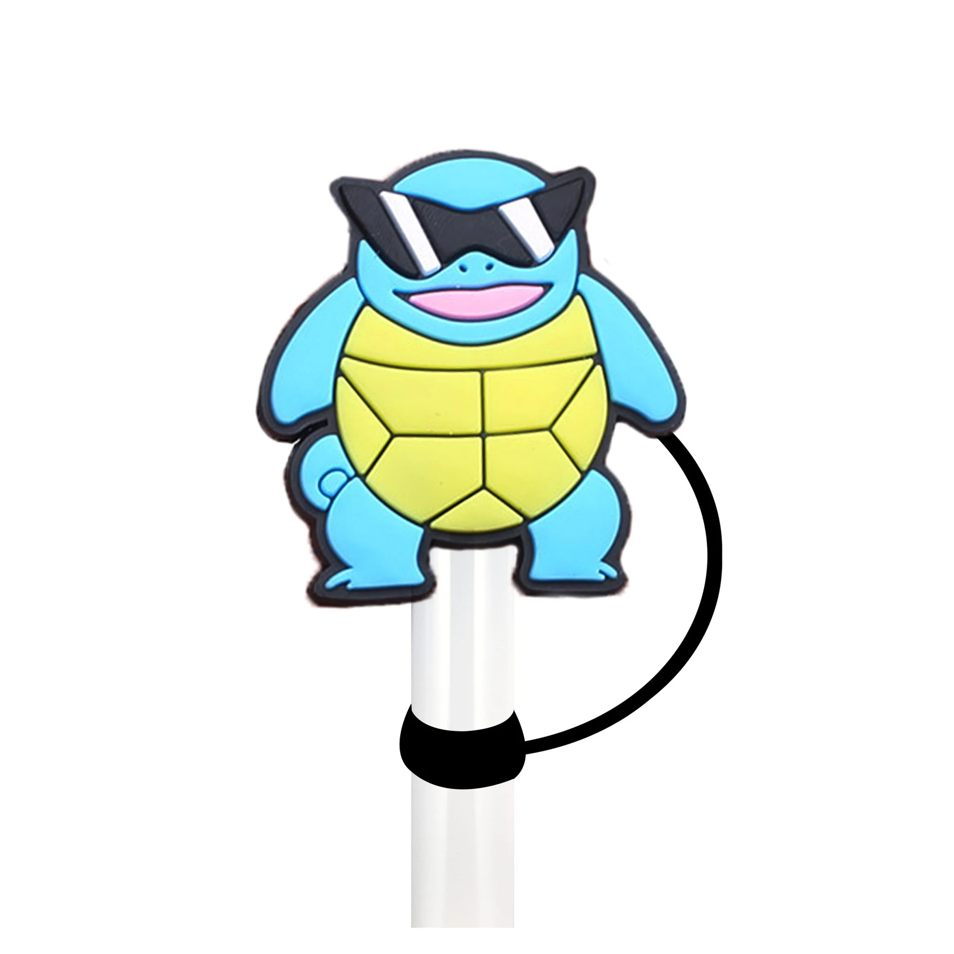 1-11pcs Pokemon Straw Cover Cap 10MM Drink Straw Plug Reusable Splash Proof Drinking Fit Cup Straw Cap Charms Pendant