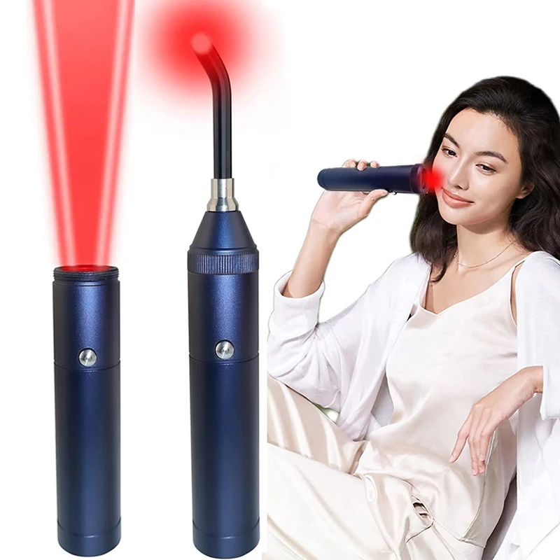 Portable Red Light Infrared Therapy Device Sore Canker Lip Therapy Handheld Removable Oral Physiotherapy Wand Health Pain Relief