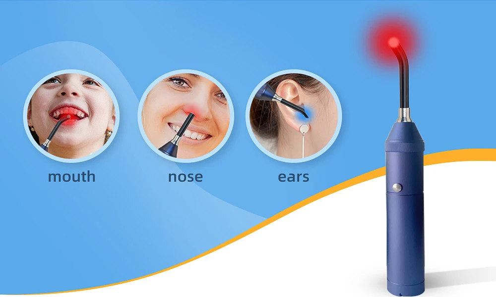 Portable Red Light Infrared Therapy Device Sore Canker Lip Therapy Handheld Removable Oral Physiotherapy Wand Health Pain Relief