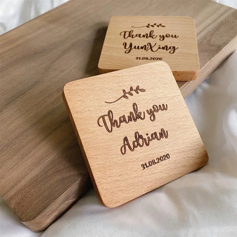 2PCS Wooden Coaster Tea Coffee Cup Pad Walnut Durable Heat Resistant Round Bowl Teapot Mat Home Wood Placemats Decor Coasters