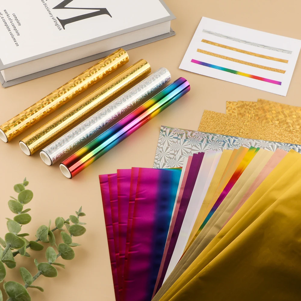 50pcs/pack 20x29cm Toner Hot Stamping Foil Paper A4 Toner Reactive Foil Foil By Laser Printer and Laminator For DIY Crafts Paper