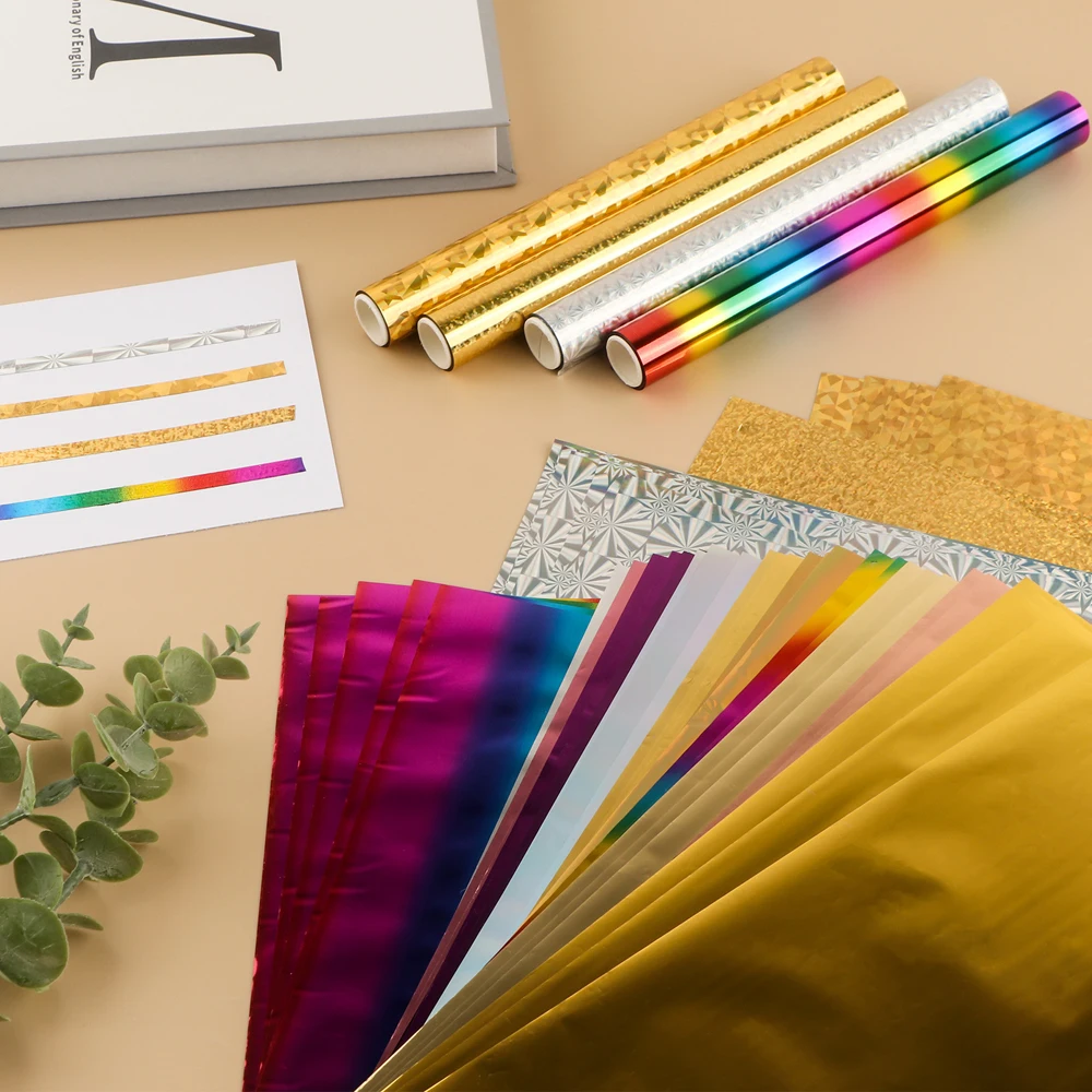 50pcs/pack 20x29cm Toner Hot Stamping Foil Paper A4 Toner Reactive Foil Foil By Laser Printer and Laminator For DIY Crafts Paper
