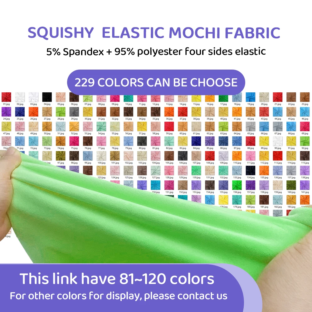 50x50cm Stretch Mochi Smooth Minky Fabric Hopen 95% Polyester 5% Spandex Stretch 4 Side Plush Fabric For Diy Sewing Toy